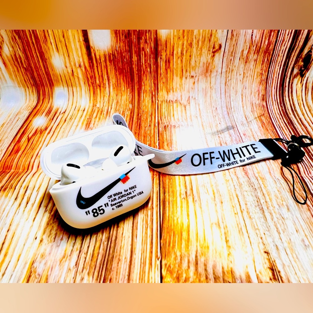 Nike OFF WHITE design Protective case for AirPods Pro-White